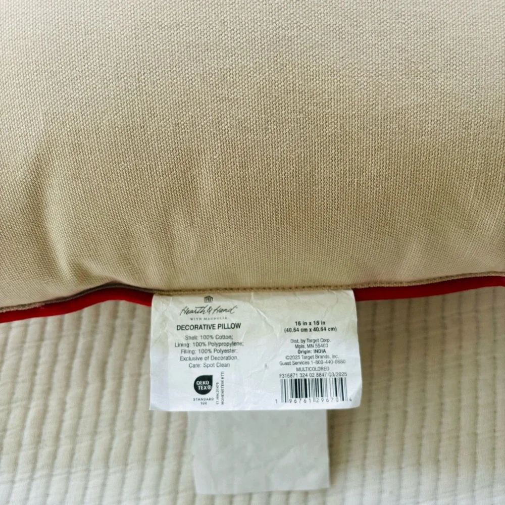Hearth & Hand with Magnolia “Merry Christmas” Icon Square Toss Pillow NWT - Picture 7 of 13